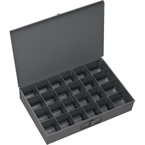 Boîtes &agrave; fond courb&eacute;, Acier, 24 compartiments, 13-3/8" la x 9-1/4" p, 2" h, Gris Rideout Tool & Machine Inc.
