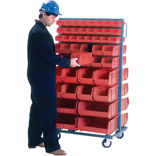 Double-Sided Mobile Bin Rack, Double-sided, 96 bins, 36" W x 24" D x 63" H Rideout Tool & Machine Inc.