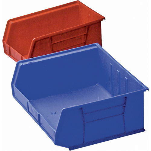 Plastic Bin, 8-1/4" W x 9" H x 18" D, Blue Rideout Tool & Machine Inc.
