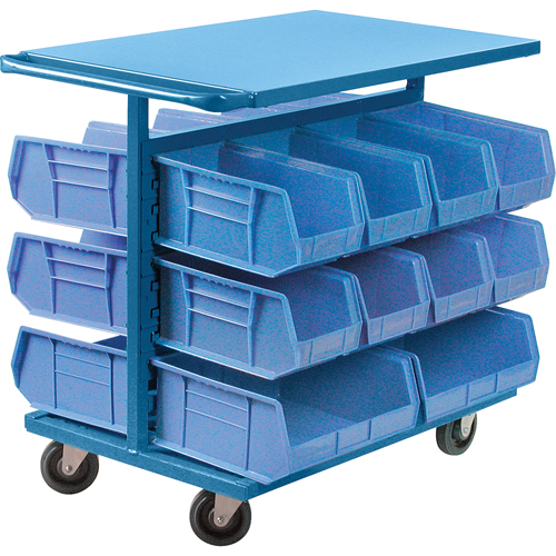 Bin Cart with Bins, Double-sided, 20 bins, 24" W x 38-1/2" D x 36-1/2" H Rideout Tool & Machine Inc.