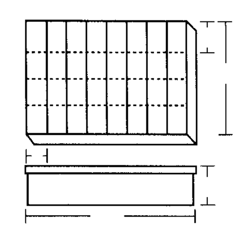 Compartment Case, Plastic, 32 Slots, 18-1/2" W x 13" D x 3" H, Grey Rideout Tool & Machine Inc.