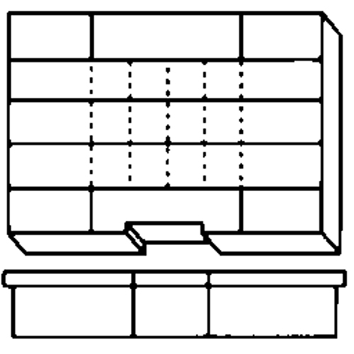 Compartment Case, Plastic, 15-1/2" W x 11-3/4" D x 2-1/2" H, Grey Rideout Tool & Machine Inc.