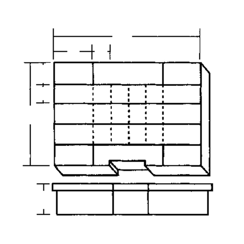 Compartment Case, Plastic, 24 Slots, 15-1/2" W x 11-3/4" D x 2-1/2" H, Grey Rideout Tool & Machine Inc.