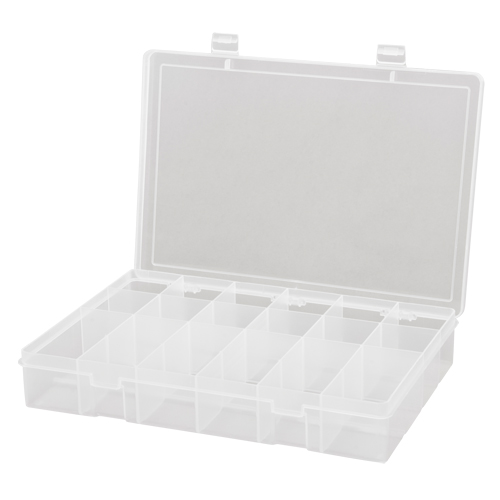Compact Polypropylene Compartment Cases, 13-1/8" W x 9" D x 2-5/16" H, 18 Compartments Rideout Tool & Machine Inc.