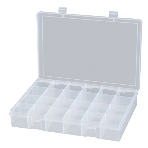 Compact Polypropylene Compartment Cases, 13-1/8" W x 9" D x 2-5/16" H, 24 Compartments Rideout Tool & Machine Inc.