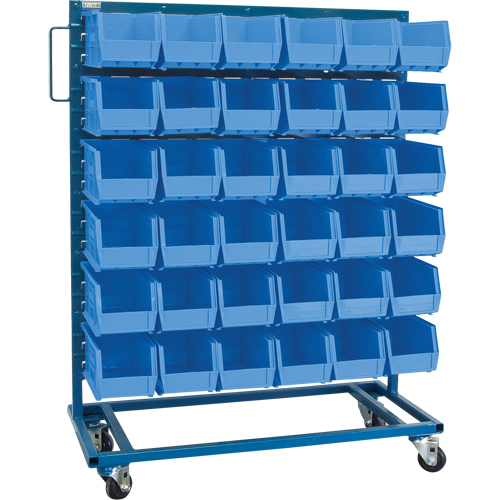 Single-Sided Mobile Bin Rack, Single-sided, 36 bins, 36" W x 16" D x 46-1/2" H Rideout Tool & Machine Inc.