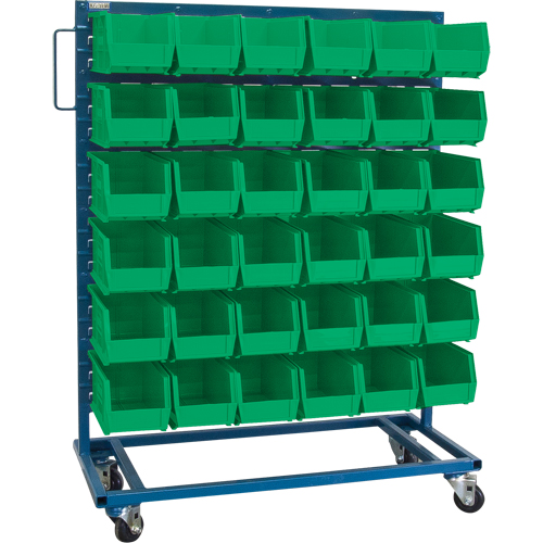 Single-Sided Mobile Bin Rack, Single-sided, 36 bins, 36" W x 16" D x 46-1/2" H Rideout Tool & Machine Inc.
