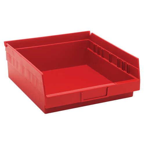 Bacs de rangement pour tablettes, 11-1/8" la x 4" H x 11-5/8" p, Rouge, Capacit&eacute; 30 lb Rideout Tool & Machine Inc.