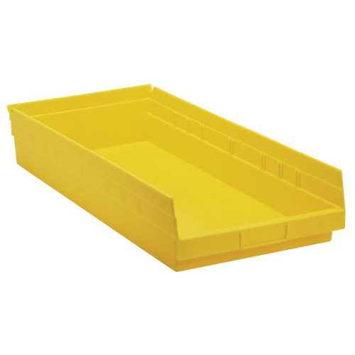Bacs de rangement pour tablettes, 11-1/8" la x 4" H x 23-5/8" p, Jaune, Capacit&eacute; 50 lb Rideout Tool & Machine Inc.