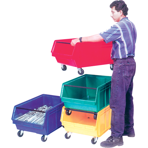 Mobile Giant Stacking Bin, 11-7/8" H x 18-3/8" W x 29" D, 150 lbs. Capacity, Blue Rideout Tool & Machine Inc.