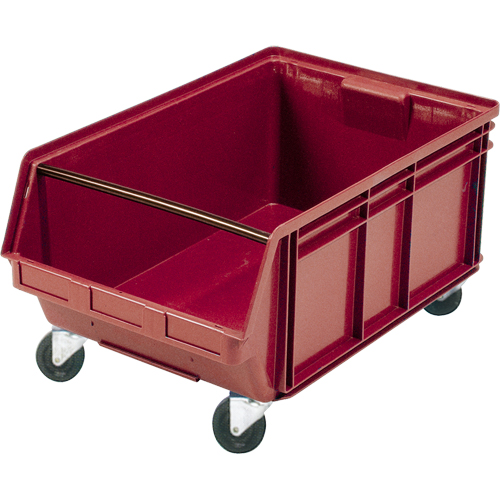 Mobile Giant Stacking Bin, 11-7/8" H x 18-3/8" W x 29" D, 150 lbs. Capacity, Red Rideout Tool & Machine Inc.