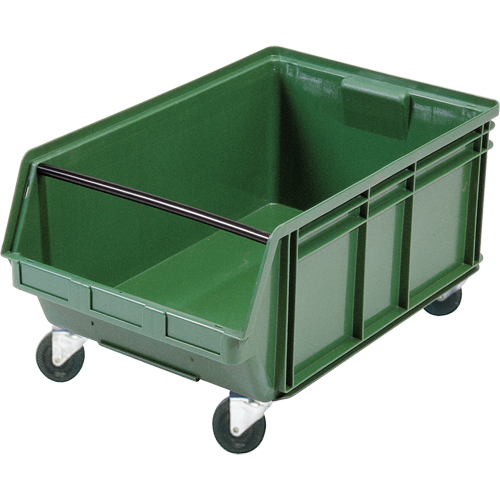 Mobile Giant Stacking Bin, 11-7/8" H x 18-3/8" W x 29" D, 150 lbs. Capacity, Green Rideout Tool & Machine Inc.