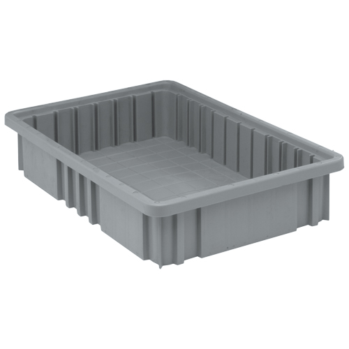 Contenants Divider Box, Plastique, 16,5" la x 10,9" p x 3,5" h, Gris Rideout Tool & Machine Inc.