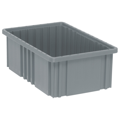 Divider Box&reg; Containers, Plastic, 16.5" W x 10.9" D x 6" H, Grey Rideout Tool & Machine Inc.