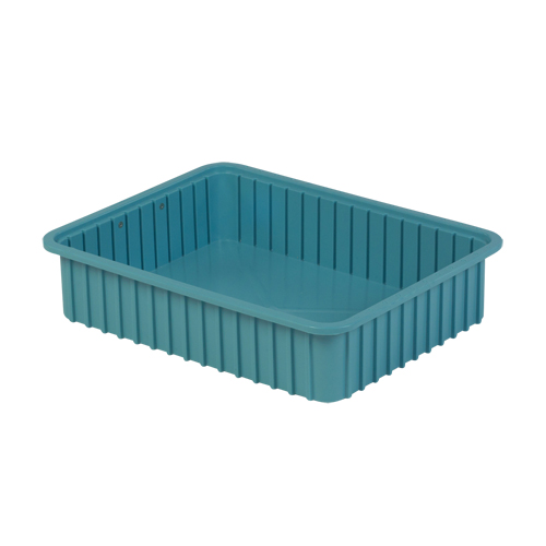 Divider Box&reg; Containers, Polyethylene, 22.4" W x 17.4" D x 5" H, Light Blue Rideout Tool & Machine Inc.