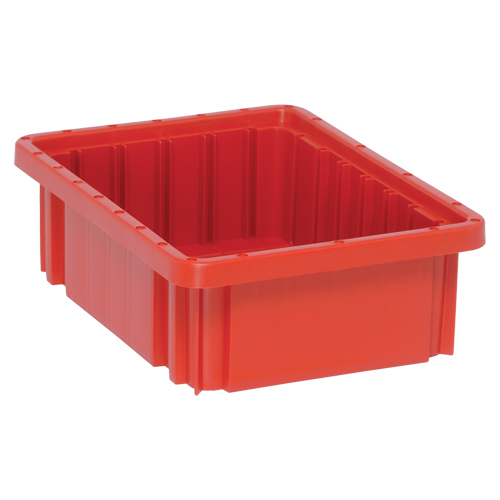 Contenants Divider Box, Plastique, 10,9" la x 8,3" p x 3,5" h, Rouge Rideout Tool & Machine Inc.
