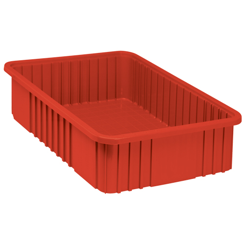 Contenants Divider Box, Plastique, 22,5" la x 17,5" p x 6" h, Rouge Rideout Tool & Machine Inc.