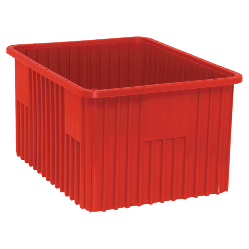 Contenants Divider Box, Plastique, 22,5" la x 17,5" p x 12" h, Rouge Rideout Tool & Machine Inc.