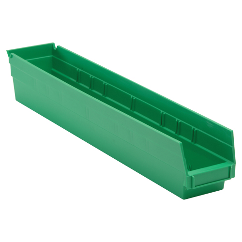 Bac pour &eacute;tag&egrave;re &eacute;conomique, 4-1/8" la, 4" h x 23-5/8" p, Vert Rideout Tool & Machine Inc.