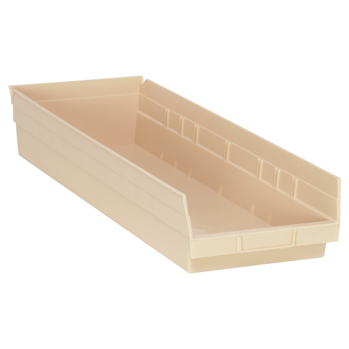 Bac pour &eacute;tag&egrave;re &eacute;conomique, 8-3/8" la x 4" H x 23-5/8" p, Ivoire, Capacit&eacute; 60 lb Rideout Tool & Machine Inc.