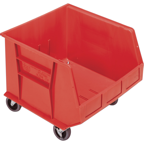 Mobile Bin, 14" H x 16-1/2" W x 18" D, 75 lbs. Capacity, Red Rideout Tool & Machine Inc.