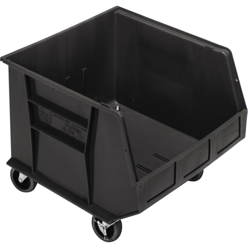 Mobile Bin, 14" H x 16-1/2" W x 18" D, 75 lbs. Capacity, Black Rideout Tool & Machine Inc.