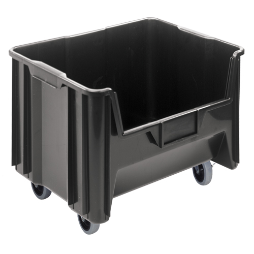 Mobile Giant Stack Container, 12-7/16" H x 19-7/8" W x 15-1/4" D, 250 lbs. Capacity, Black Rideout Tool & Machine Inc.