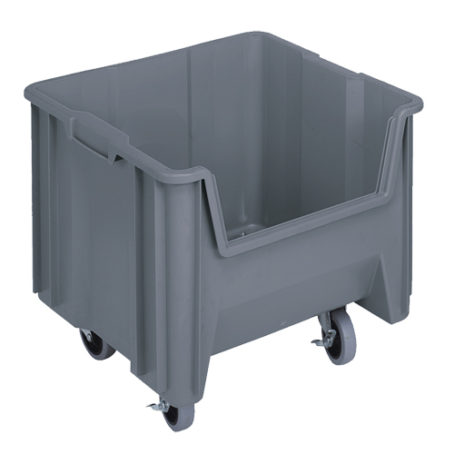 Bac g&eacute;ant mobile empilable, 12-1/2" ha x 16-1/2" la x 17-1/2" p, Capacit&eacute; de 250 lb, Gris Rideout Tool & Machine Inc.