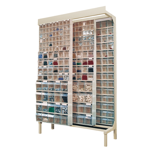 Free-Standing Tip-Out Bins Slider System, 48" W x 18" D x 77" H, 364 Drawers Rideout Tool & Machine Inc.