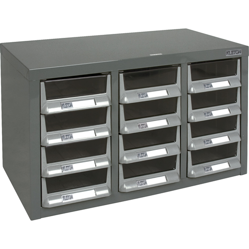 KPC-100 Parts Cabinet, Galvanized Steel, 12 Drawers, 23" x 11-2/5" x 13-4/5", Grey Rideout Tool & Machine Inc.