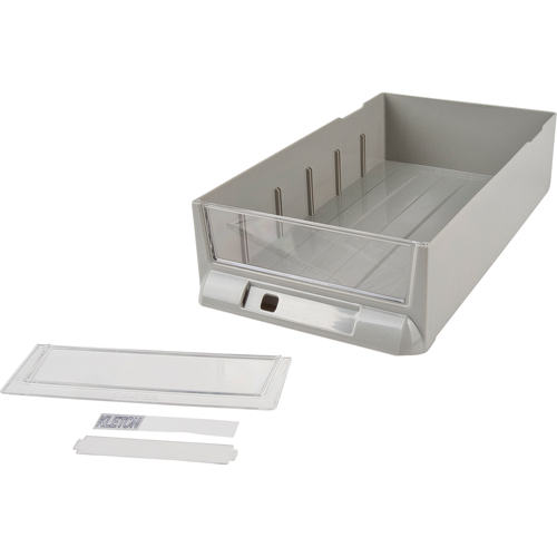 Replacement Drawer for KPC-100 Parts Cabinets, Plastic, 6-3/8" W x 11-3/10" D x 2-11/16" H, Grey Rideout Tool & Machine Inc.