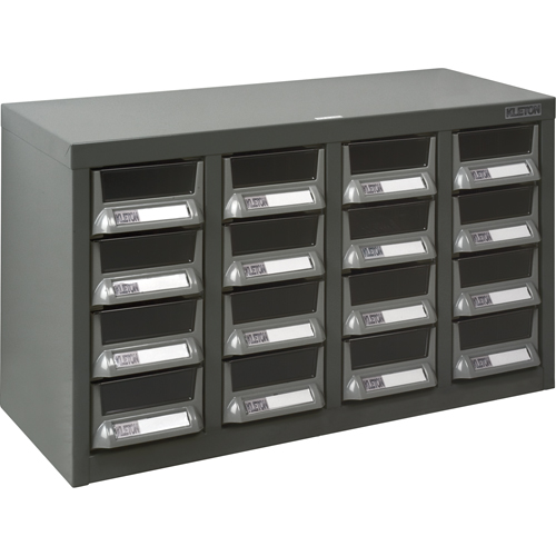 Casiers pour pi&egrave;ces KPC-400, Acier galvanis&eacute;, 16 tiroirs, 23-1/10" x 8-7/10" x 13-4/5", Gris Rideout Tool & Machine Inc.