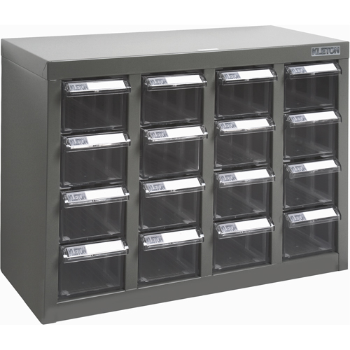 Casiers pour pi&egrave;ces KPC-500, Acier galvanis&eacute;, 16 tiroirs, 18-3/10" x 8-7/10" x 13-4/5", Gris Rideout Tool & Machine Inc.
