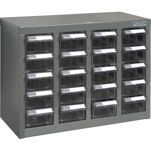 Casiers pour pi&egrave;ces KPC-600, Acier, 20 tiroirs, 18-1/3" x 8-2/3" x 13-3/4", Gris Rideout Tool & Machine Inc.