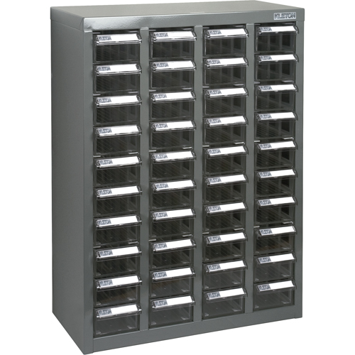 KPC-600 Parts Cabinet, Galvanized Steel, 40 Drawers, 18-3/10" x 8-7/10" x 25-3/10", Grey Rideout Tool & Machine Inc.