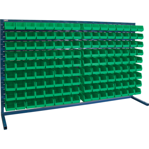 Louvered Rack with Bins, 144 Bins, 72" W x 15" D x 40" H Rideout Tool & Machine Inc.