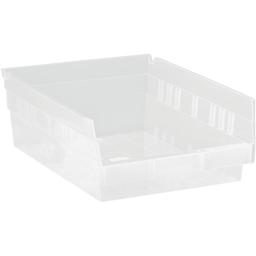 Bacs de rangement pour tablettes, 8-3/8" la x 4" H x 11-5/8" p, Transparent, Capacit&eacute; 30 lb Rideout Tool & Machine Inc.