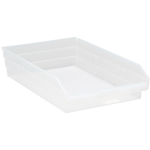 Bacs de rangement pour tablettes, 11-1/8" la x 4" H x 17-7/8" p, Transparent, Capacit&eacute; 40 lb Rideout Tool & Machine Inc.