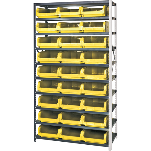 Shelving Unit with Stacking Bins, Steel, Magnum Bin, 650 lbs. Capacity, 42" W x 76" H Rideout Tool & Machine Inc.