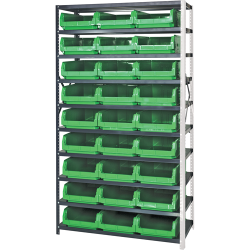 Shelving Unit with Stacking Bins, Steel, Magnum Bin, 650 lbs. Capacity, 42" W x 76" H Rideout Tool & Machine Inc.