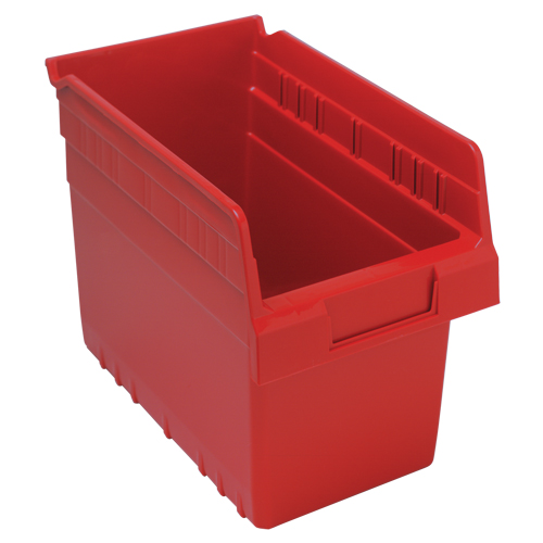 Store-Max Shelf Bins, 6-5/8" W x 8" H x 11-5/8" D, Red, 44 lbs. Capacity Rideout Tool & Machine Inc.