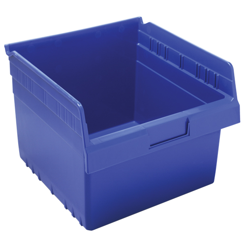 Store-Max Shelf Bins, 11-1/8" W x 8" H x 11-5/8" D, Blue, 44 lbs. Capacity Rideout Tool & Machine Inc.