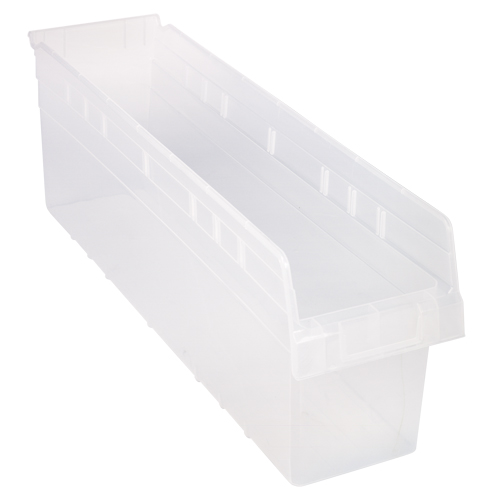Store-Max Shelf Bins, 6-5/8" W x 8" H x 23-5/8" D, Clear, 68 lbs. Capacity Rideout Tool & Machine Inc.
