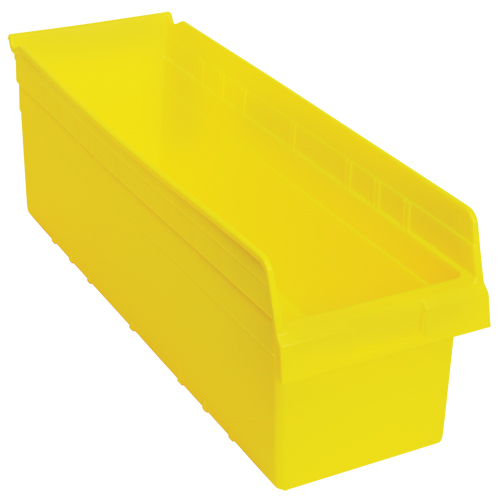 Store-Max Shelf Bins, 8-3/8" W x 8" H x 23-5/8" D, Yellow, 68 lbs. Capacity Rideout Tool & Machine Inc.