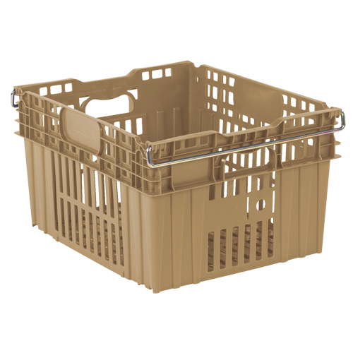 Contenant en plastique empilable Stack-N-Nest pour l'agriculture, 20" x 24" x 13,4", Beige Rideout Tool & Machine Inc.