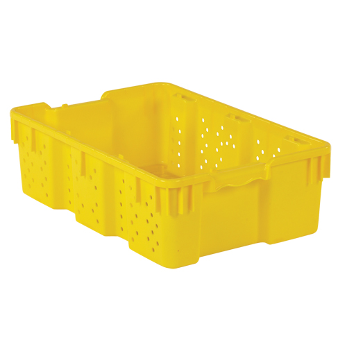 Agricultural Plastic Stack-N-Nest Container, 16" x 23.9" x 7.3", Yellow Rideout Tool & Machine Inc.