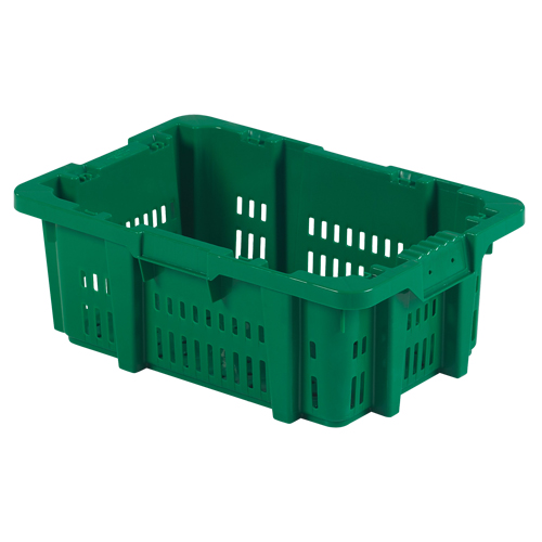 Contenant en plastique Stack-N-Nest pour la manutention des aliments, 16" x 23,9" x 8,8", Vert Rideout Tool & Machine Inc.