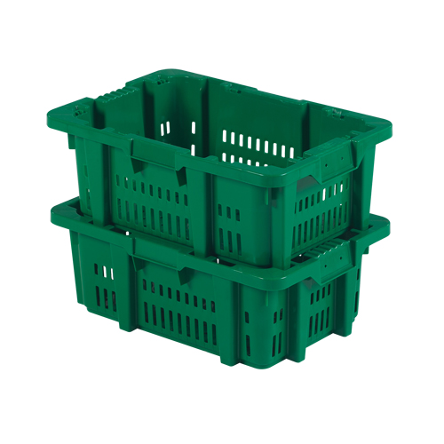 Contenant en plastique Stack-N-Nest pour la manutention des aliments, 16" x 23,9" x 8,8", Vert Rideout Tool & Machine Inc.
