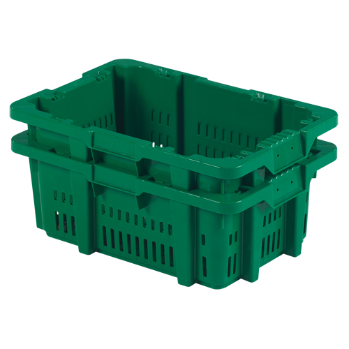 Contenant en plastique Stack-N-Nest pour la manutention des aliments, 16" x 23,9" x 8,8", Vert Rideout Tool & Machine Inc.