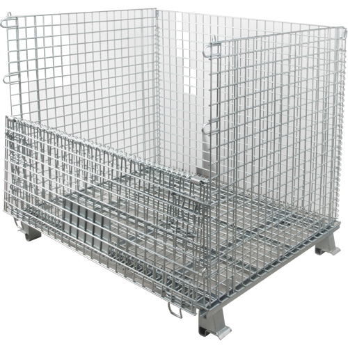 Conteneur repliable en m&eacute;tal grillag&eacute;, 40" la x 48" p x 42" h, Capacit&eacute; de 4000 lb Rideout Tool & Machine Inc.